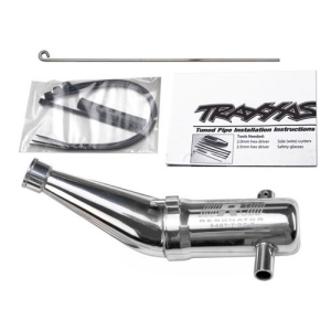 AX5487 Resonator Tuned pipe, R.O.A.R. legal (aluminum, double-chamber) (fits Maxx vehicles with TRX Racing Engines)