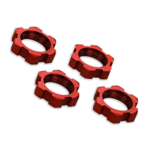 [AX7758R] Wheel nuts, splined, 17mm, serrated (red-anodized) (4) 