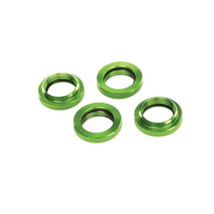 [AX7767G] Spring retainer (adjuster), green-anodized aluminum, GTX shocks (4) (assembled with o-ring) 