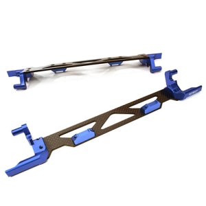 [C26878BLUE] Machined Alloy &amp; Composite Battery Hold-Down Plate for Traxxas X-Maxx 4X4 