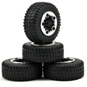 LOSB1585 Team Losi Pre-Mounted Micro SCT Tires (Black Chrome)