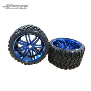 SWSRC0002BC Terrain Crusher Offroad Belted tire Blue wheel 1/4 offset (2) 반대분 (Blue Chrome)