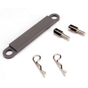 AX3727A Battery hold-down plate (grey) / metal posts (2) / body clips (2)