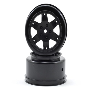 Team Losi Racing 12mm Hex Short Course Wheels (Black) (2) (22SCT/TEN-SCTE/Ten-MT)