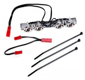 AX5684 LED Lightbar (chrome fits Summit roll cage)/ light harness (4 clear lights)/ harness adapter