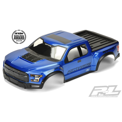 AP3461-13 Pre-Painted / Pre-Cut 2017 Ford F-150 Raptor True Scale Body (Blue) for PRO-2 SC, Slash, Slash 4X4, SC10 (Requires Pro-Line Extended Body Mount Kit, Sold Separately)