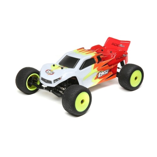 LOS01015T1 1/18 Mini-T 2.0 2WD Stadium Truck Brushed RTR, Red/White
