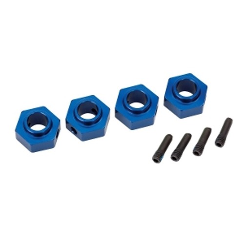 AX8269X Wheel hubs,12mm hex,blue(4)/scrw pin (4)