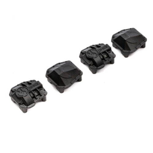 AXI232044 AR45P AR45 Differential Covers, Black: SCX10 III