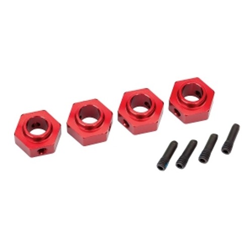 AX8269R Wheel hubs,12mm hex,Red(4)/screw pin (4)
