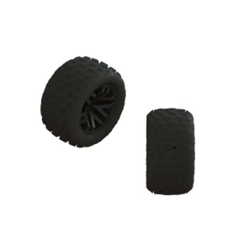ARA550112 dBoots FORTRESS Tire Set Glued (Black) (2 Pairs)