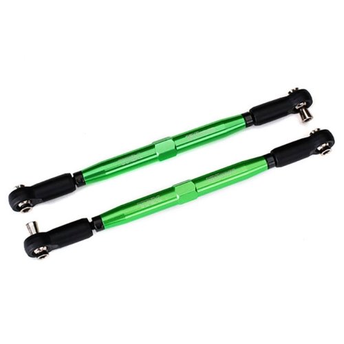 AX7748G Toe links, X-Maxx® (TUBES green-anodized, 7075-T6 aluminum, stronger than titanium) (157mm) (2)/ rod ends, assembled with steel hollow balls (4)/ aluminum wrench, 10mm (1)
