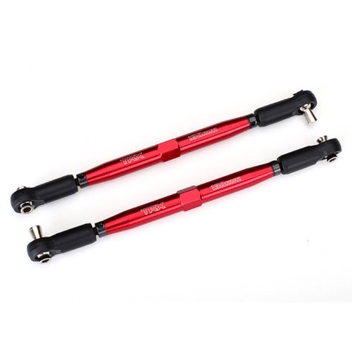 AX7748R Toe links, X-Maxx® (TUBES red-anodized, 7075-T6 aluminum, stronger than titanium) (157mm) (2)/ rod ends, assembled with steel hollow balls (4)/ aluminum wrench, 10mm (1)
