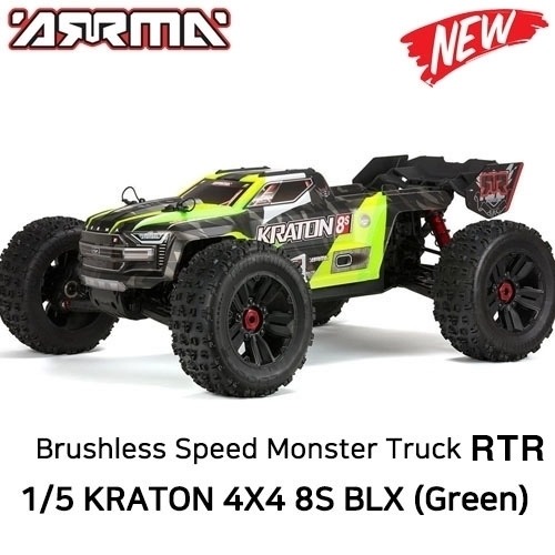 [DX3 조종기포함 버전] ARRMA 1/5 KRATON 4X4 8S BLX Brushless Speed Monster Truck RTR, Green