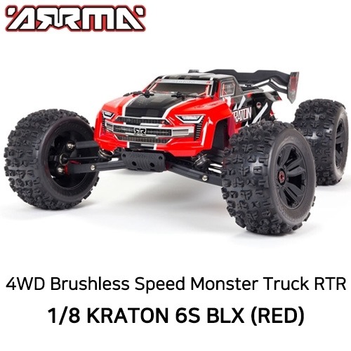 V5 ARRMA 1:8 KRATON 6S V5 4WD BLX Speed Monster Truck with Spektrum Firma RTR, Red 크라톤