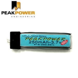 (최신형 대용량)PEAKPOWER 3.7v 250mah 50C 리포배터리 (Nano CP S,Nano CPX,Nano QX,Inductrix,mSR,mCX2,/소형비행기 용)  