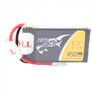 Tattu 75C 1S1P 3.7 v 450mah Lipo Battery Pack with Molex Plug  