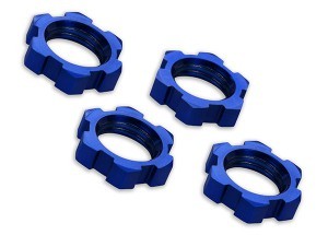 [AX7758] Wheel nuts, splined, 17mm, serrated (blue-anodized) (4) 