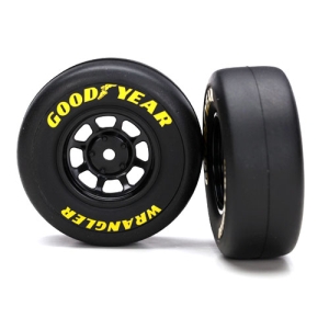 AX7378 Tires and wheels, assembled, glued (8-spoke wheels, black, 1.9 Goodyear Wrangler tires) (2)