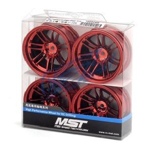 MST PREMIUM DRIFT Red 7 spoke 2 rib wheels offset 5 (4PC/한대분)
