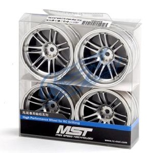 MST PREMIUM DRIFT Flat silver 7 spoke 2 rib wheels offset 8 (4PC/한대분)