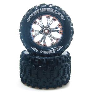 L-T3204SCH MT-UPHILL Soft Compound / Chrome Rim / 1/2&quot; OFFSET 1/10 Scale Traxxas Style Bead 2.8” Monster Truck (2)