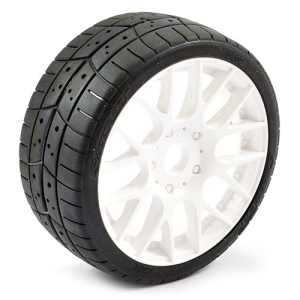 SWS40240EW16P Sweep 1:8 EXP GT racing glued tires set 40deg. w/Belts (EVO16 White wheel) 2pcs