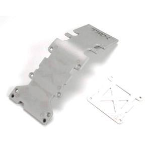 AX4938A Skidplate, rear plastic (grey)/ stainless steel plate