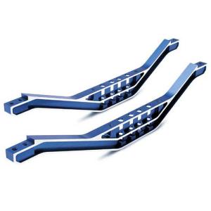 AX4923X Chassis braces, lower machined 6061-T6 aluminum (blue) (2)/ hardware