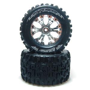L-T3202SCH MT-PIONEER Soft Compound / Chrome Rim / 1/2&quot; OFFSET 1/10 Scale Traxxas Style Bead 2.8” Monster Truck (반대분)