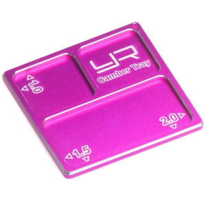 YA-0330PK Yeah Racing 2 In 1 Aluminum Camber Gauge Tray 1.0 1.5 2 Angles Pink For 1/10