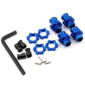 AX5853X Traxxas Aluminum 17mm Wheel Adapter Set (Blue) (4)