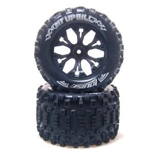 L-T3204SBH MT-UPHILL Soft Compound / Black Rim / 1/2&quot; OFFSET 1/10 Scale Traxxas Style Bead 2.8인치 Monster Truck (반대분)