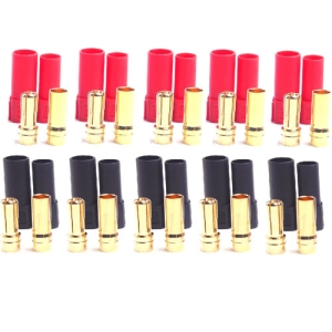 UP-XT150-5 XT150 Connectors w/ 6mm Gold Connectors - Red &amp; Black (5pairs/bag)