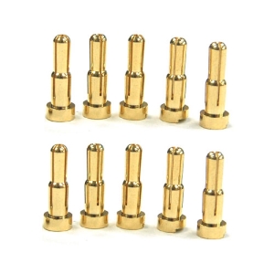 UP-AM1003U-1 4mm to 5mm Universal Male Gold Plated Spring Connector - Low Profile (10pcs)