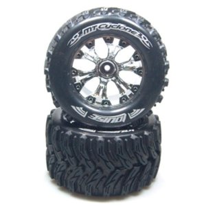 L-T3226SCH MT-CYCLONE 2.8&quot; TRUCK TIRES TRAXXAS BEAD SOFT COMPOUND/CHROME 1/2 OFFSET RIM/MOUNTED (반대분)