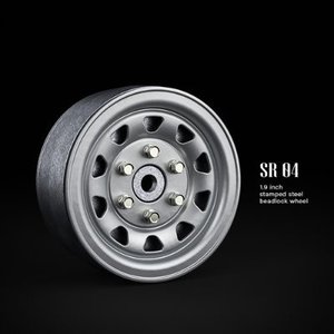 GM70492 SR04 1.9inch beadlock wheels (Semigloss silver) (2)