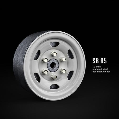 SR05 1.9메탈휠 beadlock wheels (Gloss white) (2) GM70506