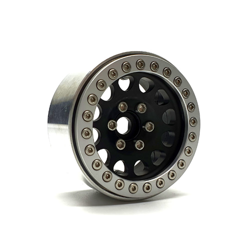1.9 CN01 Aluminum beadlock wheels (Black &amp; Silver ring) (4)