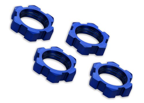 AX7758 Wheel nuts splined 17mm serrated (blue-anodized) (4)