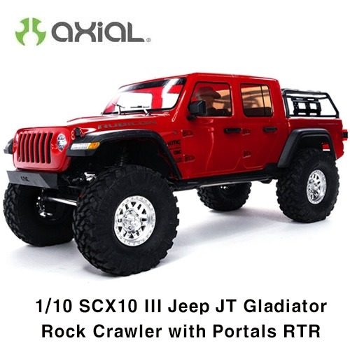 (지프 JT 글래디에이터 -조립완료버전) SCX10III Jeep JT Gladiator w/Portals,Red:1/10 RTR 랭글러RC카