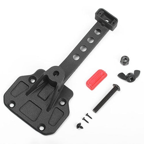 Spare Wheel and Tire Holder w/ Red High Rear Brake Light for Axial 1/10 SCX10 III Jeep JLU Wrangler