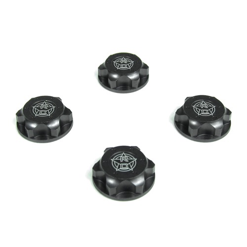 TKR5116C Wheel Nuts (RC Logo 17mm serrated gun metal anodized M12x1.0 4pcs)