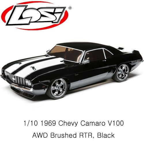 1/10 1969 Chevy Camaro V100 AWD Brushed RTR, Black