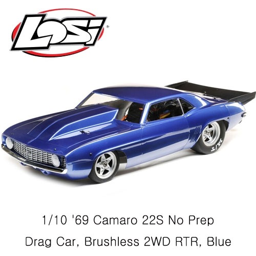 1/10 69 Camaro 22S No Prep Drag Car, Brushless 2WD RTR, Blue