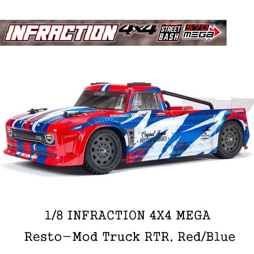1/8 INFRACTION 4X4 MEGA Resto-Mod Truck RTR, Red/Blue