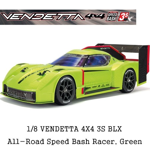 1/8 VENDETTA 4X4 3S BLX Brushless All-Road Speed Bash Racer, Green