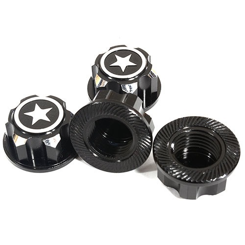 [#C29956BLACK] Billet Machined 17mm Hex Wheel Nuts (4) for Traxxas 1/10 &amp; 1/8 Scale