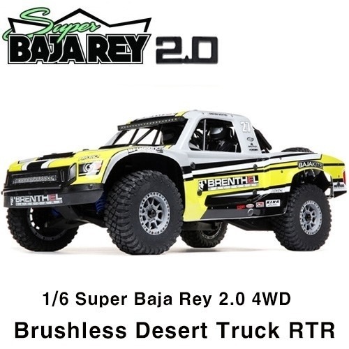 1/6 Super Baja Rey 2.0 4WD Brushless Desert Truck RTR,AVC자이로, 노랑색 **조종기 포함