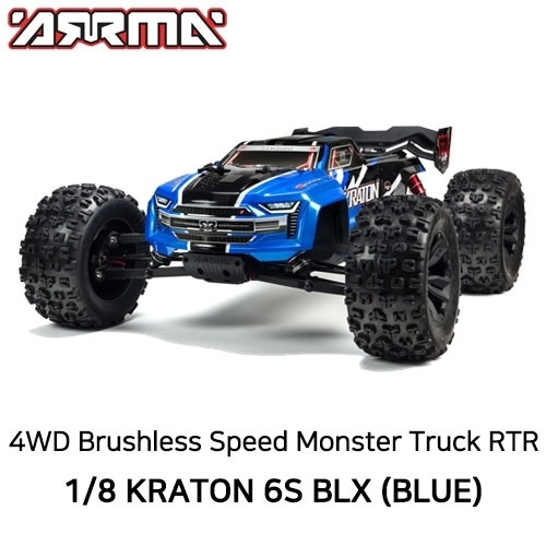 V5 ARRMA 1:8 KRATON 6S V5 4WD BLX Speed Monster Truck with Spektrum Firma RTR, Blue 크라톤